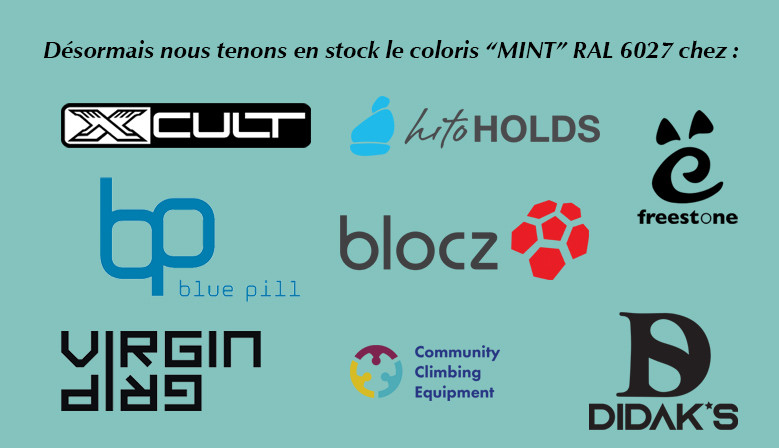 Nouveau coloris MINT en stock pour les marques Xcult, VirginGrip, Freestone, Blue Pill, Blocz, CCE, Hito, Didak's